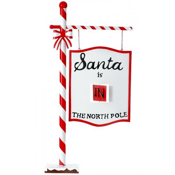 Χριστουγεννιάτικη Διακοσμητική Μεταλλική Πινακίδα "SANTA IS IN" (102cm)